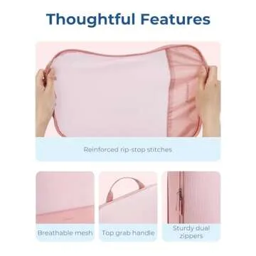 BAGSMART Hanging Compression Packing Cubes Set for Travel