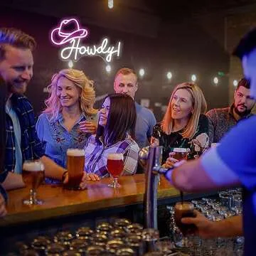 Howdy Hat Neon Sign USB Powered Dimmable Light for Decor