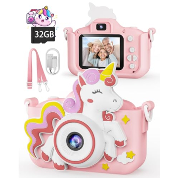 Kikapabi Unicorn Kids Camera Toys for Girls Boys Age 3-8, Christmas Birthday Gifts for Girls Age 3 4...