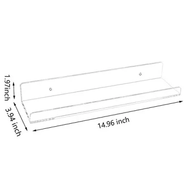 Weiai Clear Acrylic Shelf 15 Inch Floating Wall Ledge