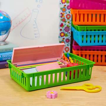 Bright Creations Colorful Storage Bins for Classroom Organization