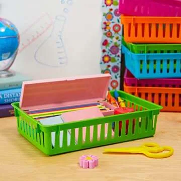 Bright Creations Colorful Storage Bins for Classroom Organization