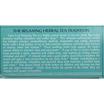 Triple Leaf Tea Relaxing Herb Tea - 20 Tea Bags for Calm Moments