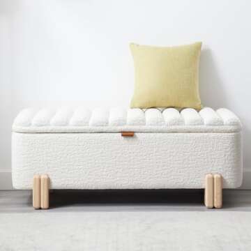 Elegant LZAREAL Wavy Storage Ottoman Bench for Every Room
