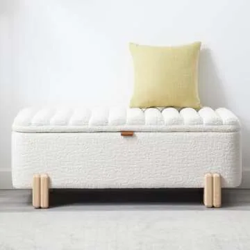 Elegant LZAREAL Wavy Storage Ottoman Bench for Every Room