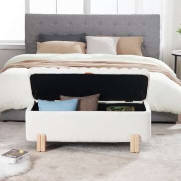 Elegant LZAREAL Wavy Storage Ottoman Bench for Every Room