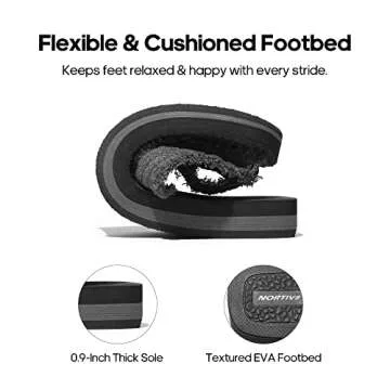 NORTIV 8 Mens Grey Flip Flop Thong Summer Beach Sandal 181111/Black/Grey -15