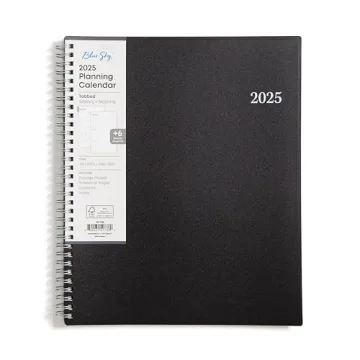 Blue Sky 2025 Planner: Weekly & Monthly Organizer with Flexible Cover