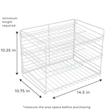 Smart Design Can Organizer for Pantry – Perfect for Kitchen Organization, Refrigerator, Cabinet, Spice Rack – 3 Tier Adjustable Can Storage - Steel Metal Shelves – Holds Up to 36 Cans - White