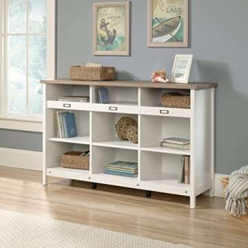 Sauder Adept Storage Storage Credenza/ Pantry Cabinet, Soft White finish