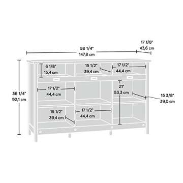 Sauder Adept Storage Storage Credenza/ Pantry Cabinet, Soft White finish