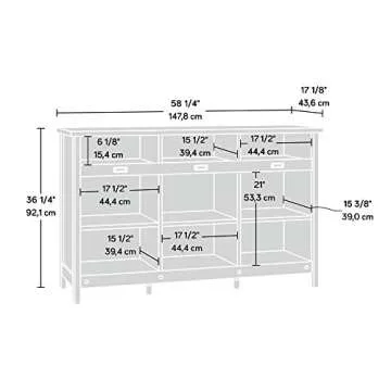 Sauder Adept Storage Storage Credenza/ Pantry Cabinet, Soft White finish