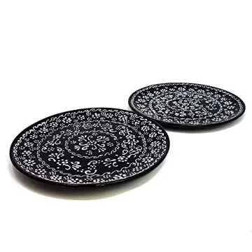 Handmade Mexican Pottery Plates Set of 2 - Unique Dinnerware