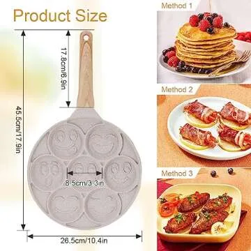 Bobikuke Smiley Face Pancake Pan - Fun Breakfast Maker