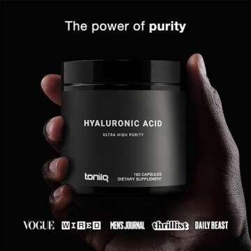 Ultra High Purity Hyaluronic Acid Capsules - 95%+ Highly Purified and Highly Bioavailable - 275mg Fo...