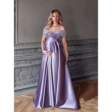 Molisa Tulle Robe for Maternity Photoshoot Long Puffy Bridal Robe Sheer BabyShower Bathgown Nightgow...