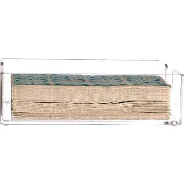 Cq acrylic Guest Towel Napkin Holder,9"x 5.5" Clear Dinner Napkins Holder, Hand Towels Holder for bathroom, Guest Towels Storage Tray for Bathroom, Kitchen, Parties, Weddings, Events,Hotel Restaurant