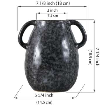 Ceramic Modern Farmhouse Vase with Handles for Decor