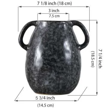 Ceramic Modern Farmhouse Vase with Handles for Decor