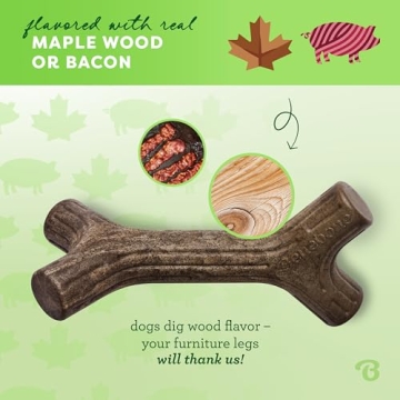 Benebone Bacon Stick Durable Dog Chew Toy for Aggressive Chewers