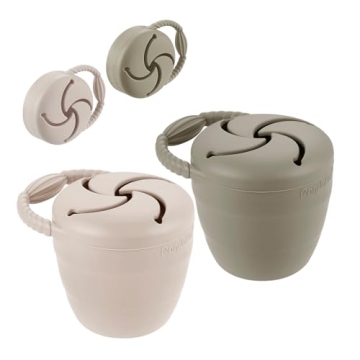 PandaEar Silicone Snack Containers, Collapsible Toddler Snack Cups Spill Proof Food Catcher for Todd...