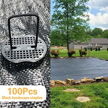 Bakulyor 100pcs Black Landscape Staples for Gardening