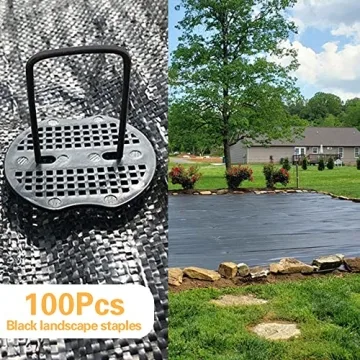Bakulyor 100pcs Black Landscape Staples for Gardening