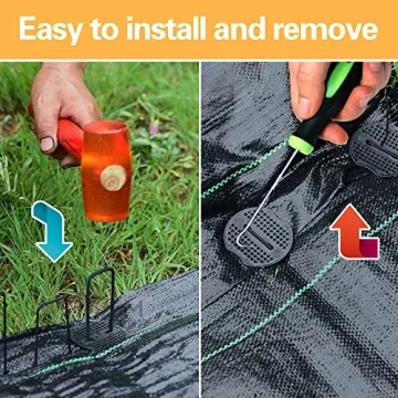 Bakulyor 100pcs Black Landscape Staples for Gardening