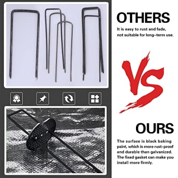 Bakulyor 100pcs Black Landscape Staples for Gardening