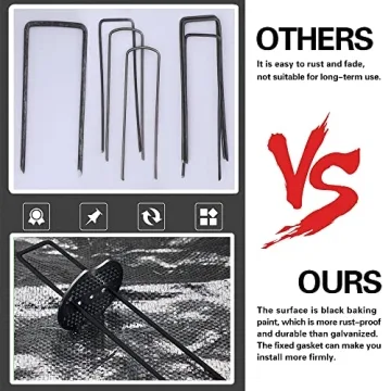 Bakulyor 100pcs Black Landscape Staples for Gardening