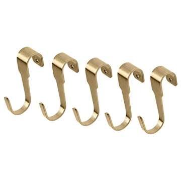Ikea Rail, Polished / Brass-Colour 60 cm (23 ½ "), & 5 Pcs Hooks 7 cm (2 ¾ ")