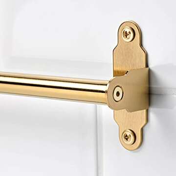 Ikea Rail, Polished / Brass-Colour 60 cm (23 ½ "), & 5 Pcs Hooks 7 cm (2 ¾ ")