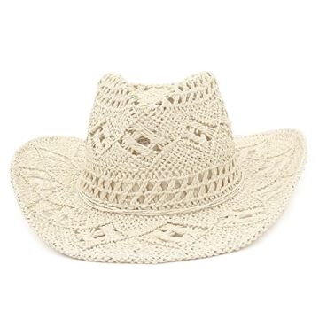 GEMVIE Summer Cowboy Cowgirl Straw Hat - Stylish Sun Protection