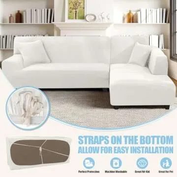 Stretchy L Shape Sofa Covers for Pets and Kids