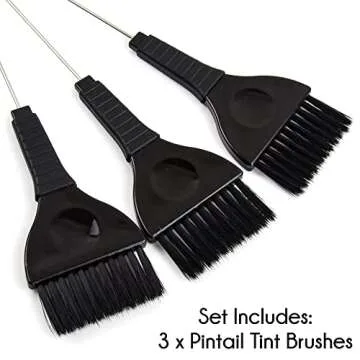 Pintail Hair Dye Brushes - 3 Tint Brushes for Hair Color - Pin Tail for Precise Sectioning - Hair Dy...