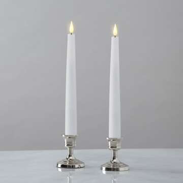 Silver Taper Candle Holders Set of 2, 3 Inch Candlestick Holders, Solid Metal Candle Stick Candle Holder, Traditional Short Candle Holders for Table Centerpiece Decorations Vintage Decor