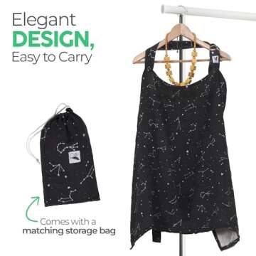 San Francisco Baby Nursing Cover, Breathable 360° Nursing Cover Up, Privacy Breastfeeding Blanket - Premium Black