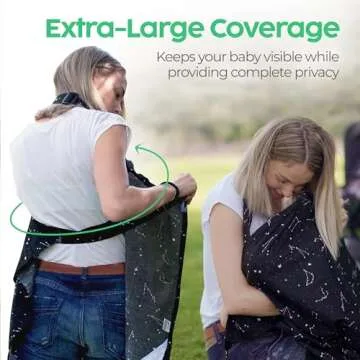San Francisco Baby Nursing Cover, Breathable 360° Nursing Cover Up, Privacy Breastfeeding Blanket - Premium Black