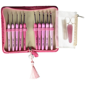 Tulip Etimo Rose Crochet Hook Set - Ergonomic, Multicolor Lengths for Comfort and Style