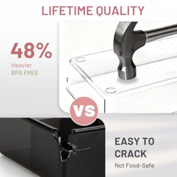 8 Pack Plastic Drawer Organizer Bins - Versatile & Non-Slip Storage