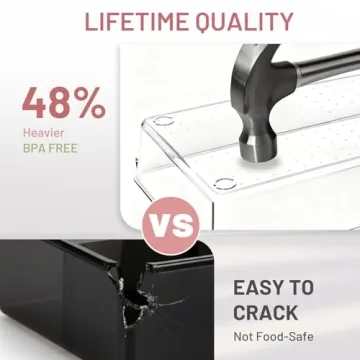 8 Pack Plastic Drawer Organizer Bins - Versatile & Non-Slip Storage