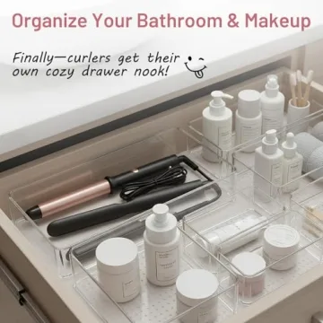 8 Pack Plastic Drawer Organizer Bins - Versatile & Non-Slip Storage