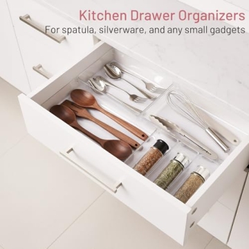 8 Pack Plastic Drawer Organizer Bins - Versatile & Non-Slip Storage