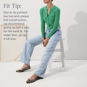 Rothy's The Point Women's Slip-On Shoes, Pointed-Toe Flats, Desert Cat Cream & Black Print, Made from Recycled Plastic Bottles & Machine Washable, Size 9