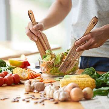 Spurtle Set, Natural Acacia Wooden Kitchen Utensils Set of 4, Wooden Spoons Utensils for Cooking, st...