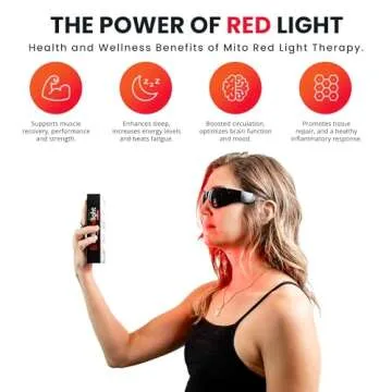 Mito Red Light - Mito Mobile Red Light Panel - Red Light Therapy for Face and Neck – Portable Red Light Therapy Panel - Red Light & Near Infrared Red Light Therapy - At-Home Red Light Therapy for Body