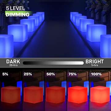 Magshion 16-Inch LED Cube Chair Lights, Glow Cube Seat 16 RGB Color Changing Waterproof Light Up Stool Rechargeable Mood Lamp Decorative Lighting Light with Remote for Garden Patio Party Bar Cafe