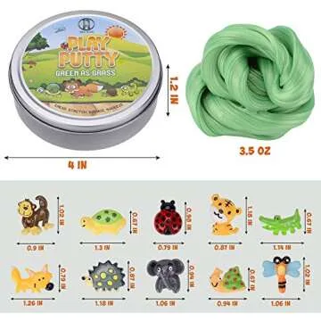 Inner-Active Play Putty Therapy Putty for Kids with Charms Green as Grass Theraputty Medium Resistance, Increase fine Motor Skills and Finger Strength, Occupational Therapy Toys