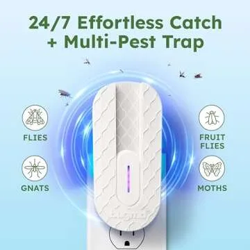 BugMD Fly Trap Indoor, Gnat Traps for House Indoor, Fruit Fly Trap, Gnat Killer Indoor, Plug in Bug Catcher, Indoor Fly Trap, Insect Traps Indoor, Fly Traps Indoor for Safer Home, Fruit Fly Killer