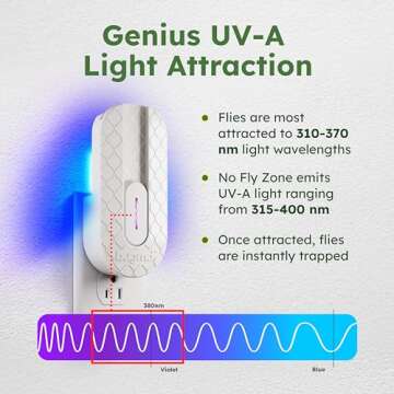 BugMD Fly Trap Indoor, Gnat Traps for House Indoor, Fruit Fly Trap, Gnat Killer Indoor, Plug in Bug Catcher, Indoor Fly Trap, Insect Traps Indoor, Fly Traps Indoor for Safer Home, Fruit Fly Killer